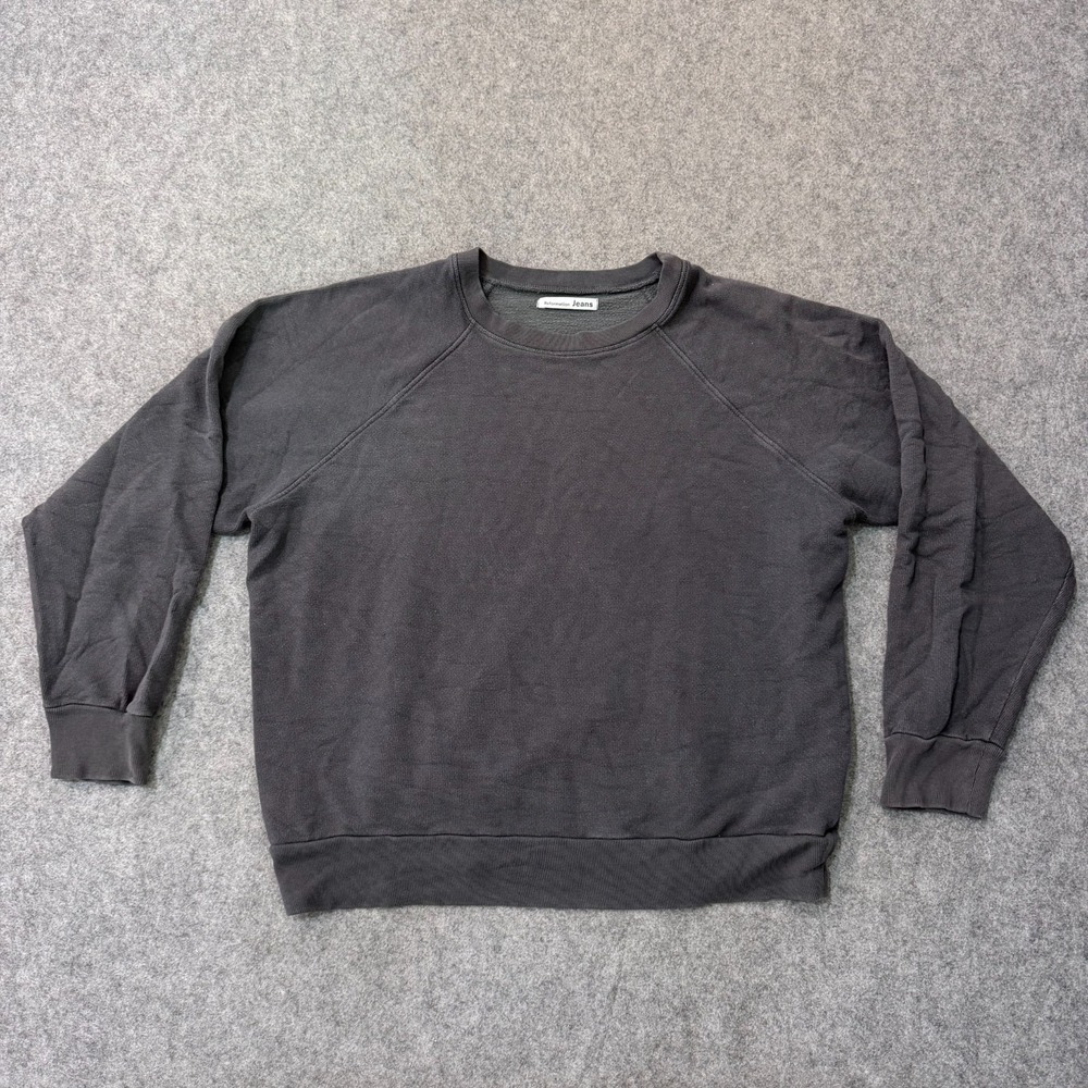 Reformation Black Emma Classic Crew Neck Pullover Sweatshirt Women's Size Medium